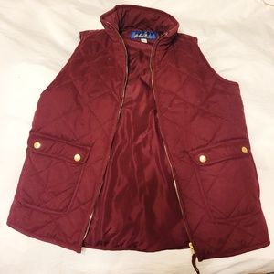 Francesca's Maroon Quilted Vest